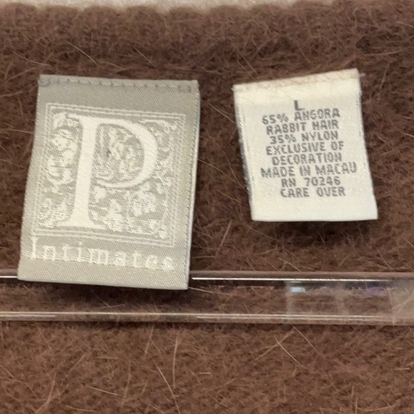 Vintage P Intimates Angora Blend Brown Sequin Cardigan Sweater - Picture 2 of 3